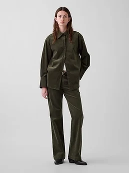 Mid Rise Corduroy Relaxed Flare Pants — reference image